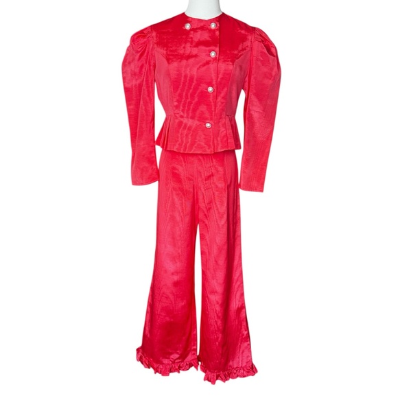 Batsheva Jackets & Blazers - NWT BATSHEVA Set- Kat Jacket & Ruffle Pant in Coral Size: 2